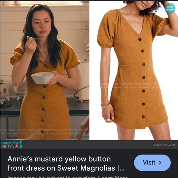 MADEWELL Blogger Fav Texture & Thread Puff-Sleeve Dress Mustard Yellow Size M - Picture 11 of 11